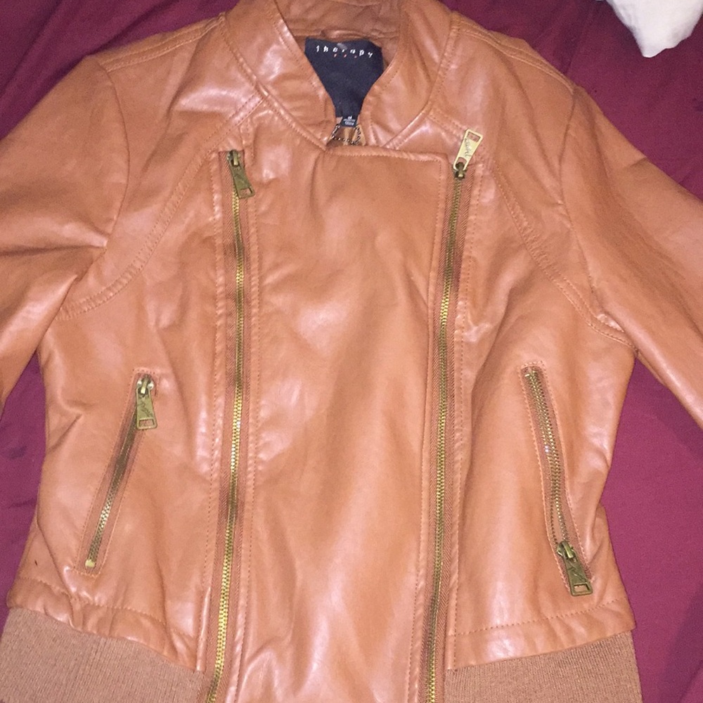 Light brown leather jacket